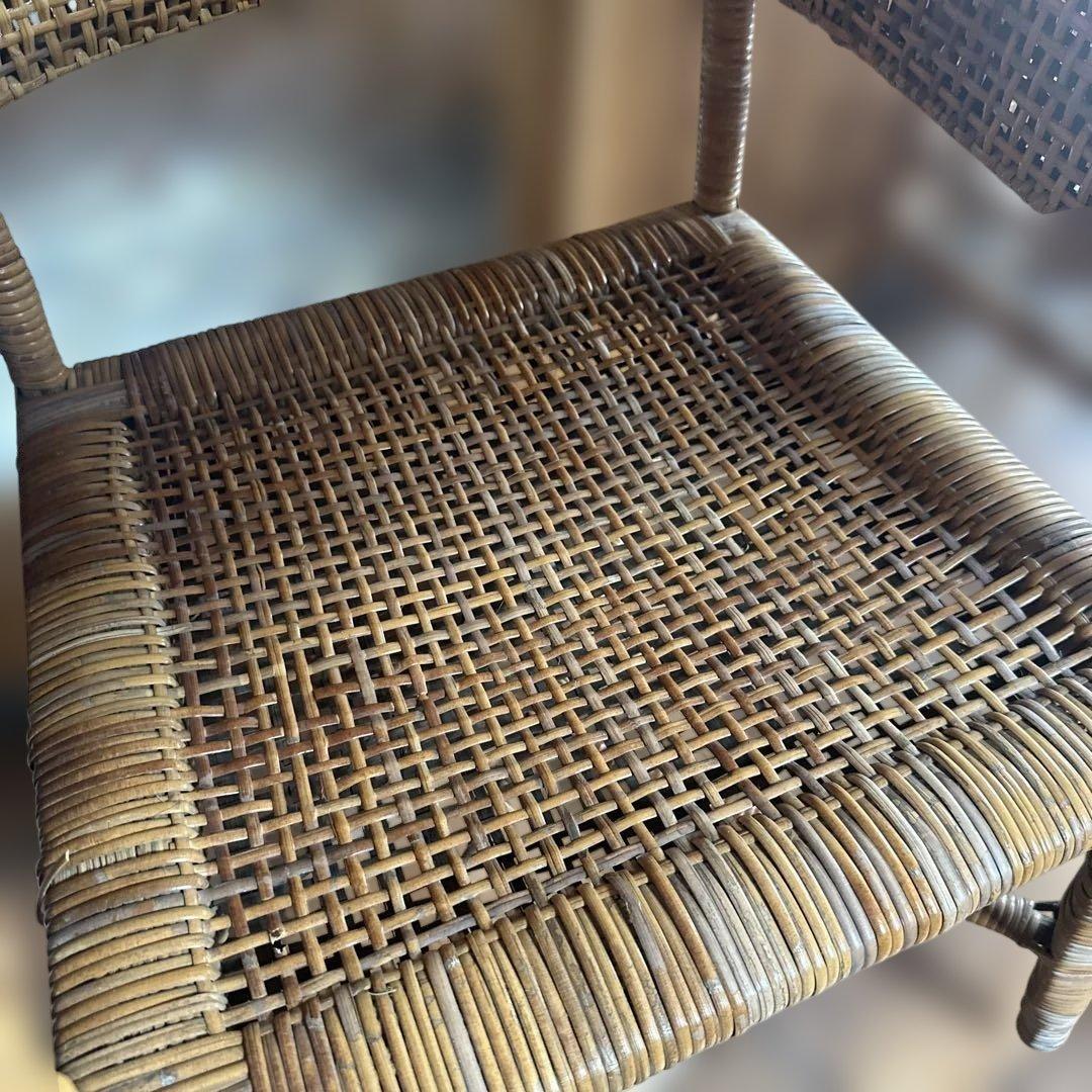 お値下げ❣️ヴィンテージラタン製カーブ型ダイニングチェア