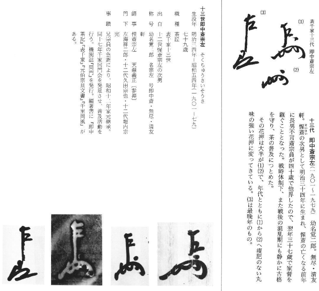表千家13世即中斎宗左自筆『炉開茶碗図』掛軸（共箱）