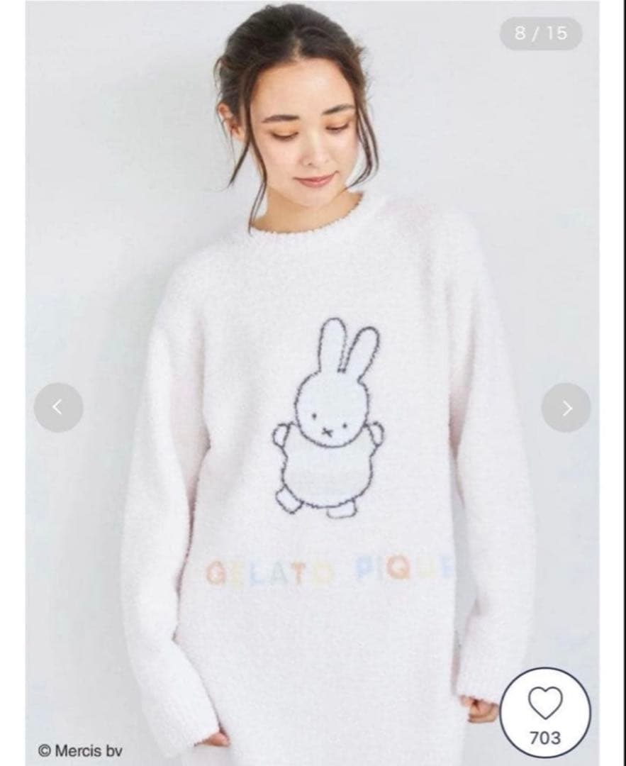 タグ付き　gelato pique ミッフィー ベビモコジャガードワンピース
