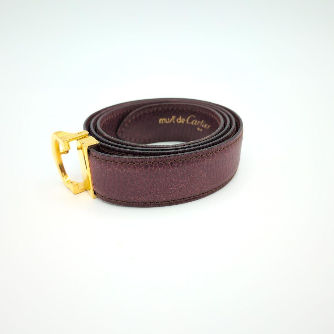 Cartier カルティエ マストライン ベルト ワインレッド レザー