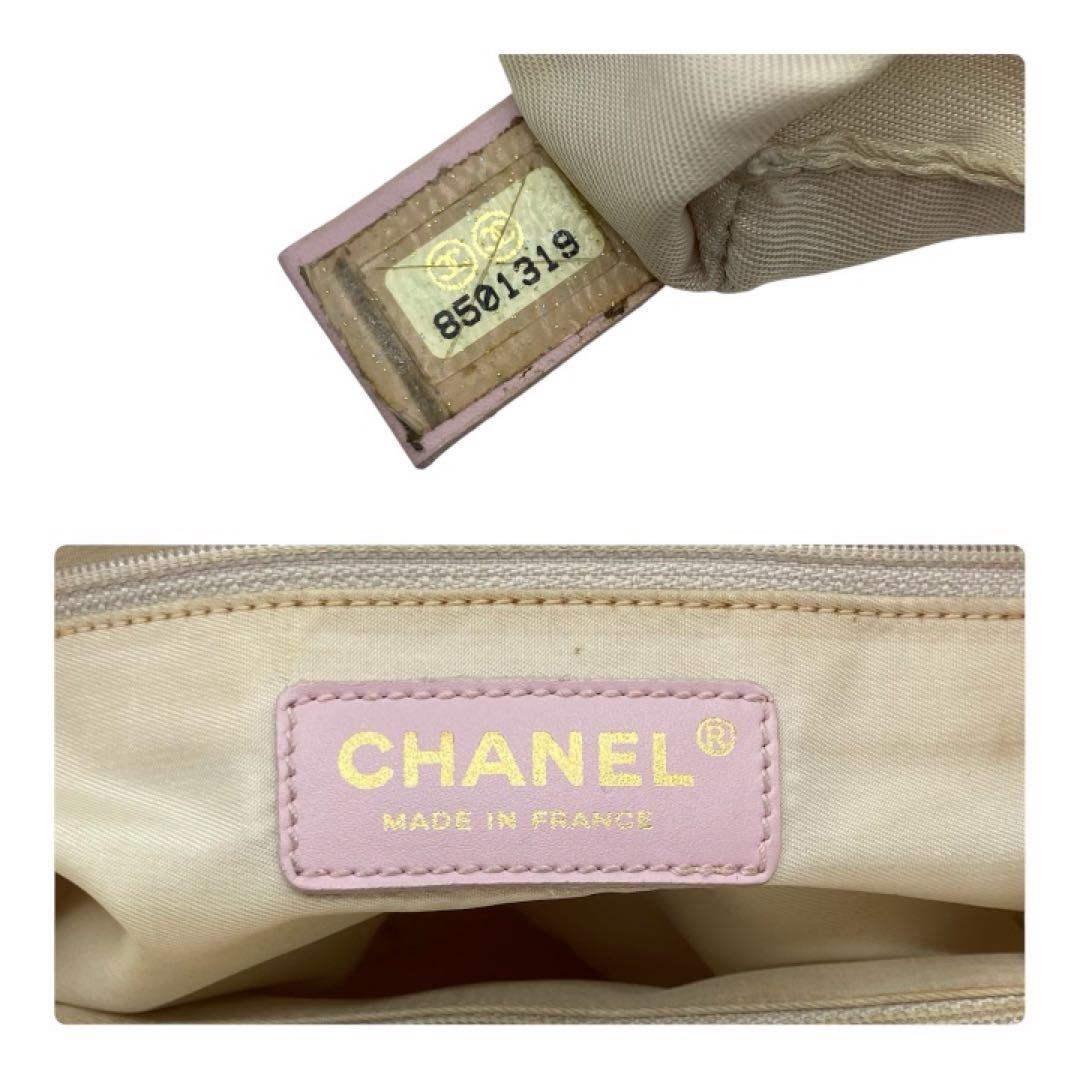 小ぶり希少❤︎CHANELピンクシャネルニュートラベルラインココマークミニトート