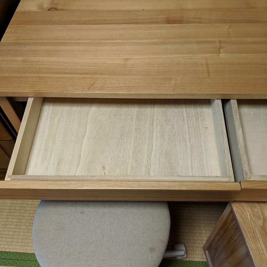 【直接お渡し】無印良品 タモ材 デスク/キャビネット/チェア 3点セット 中古