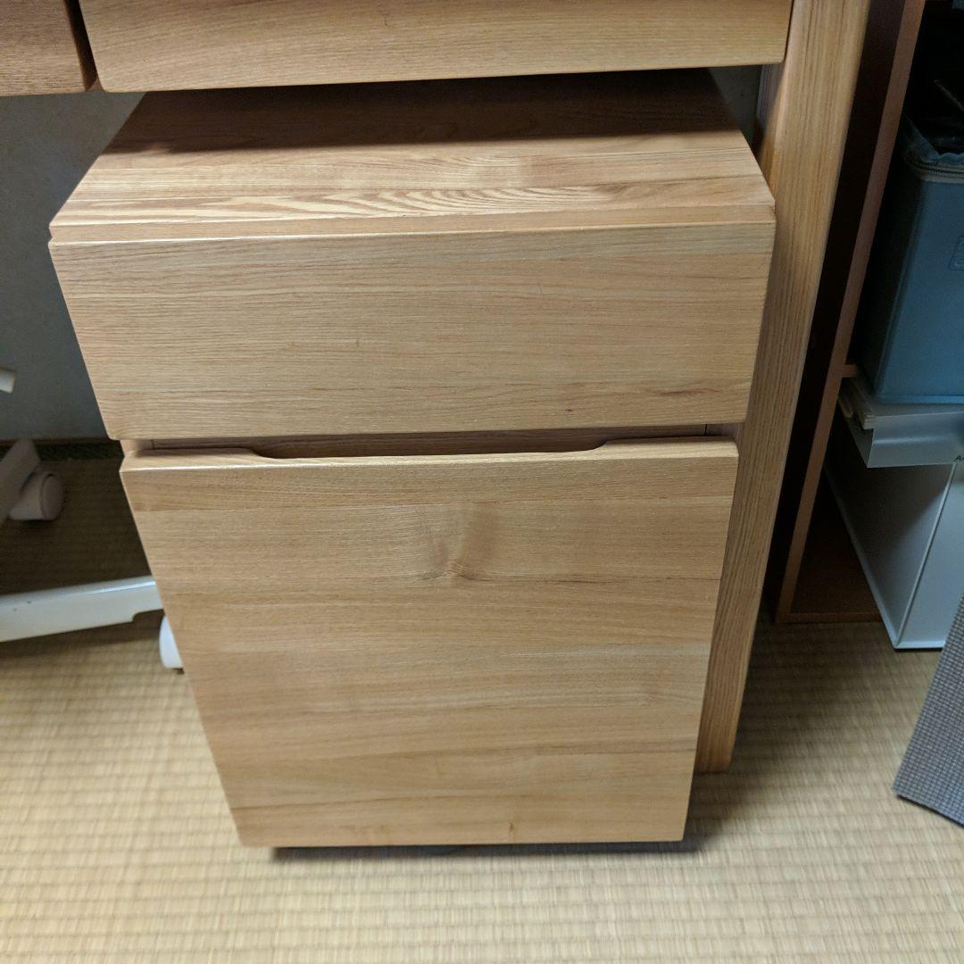 【直接お渡し】無印良品 タモ材 デスク/キャビネット/チェア 3点セット 中古