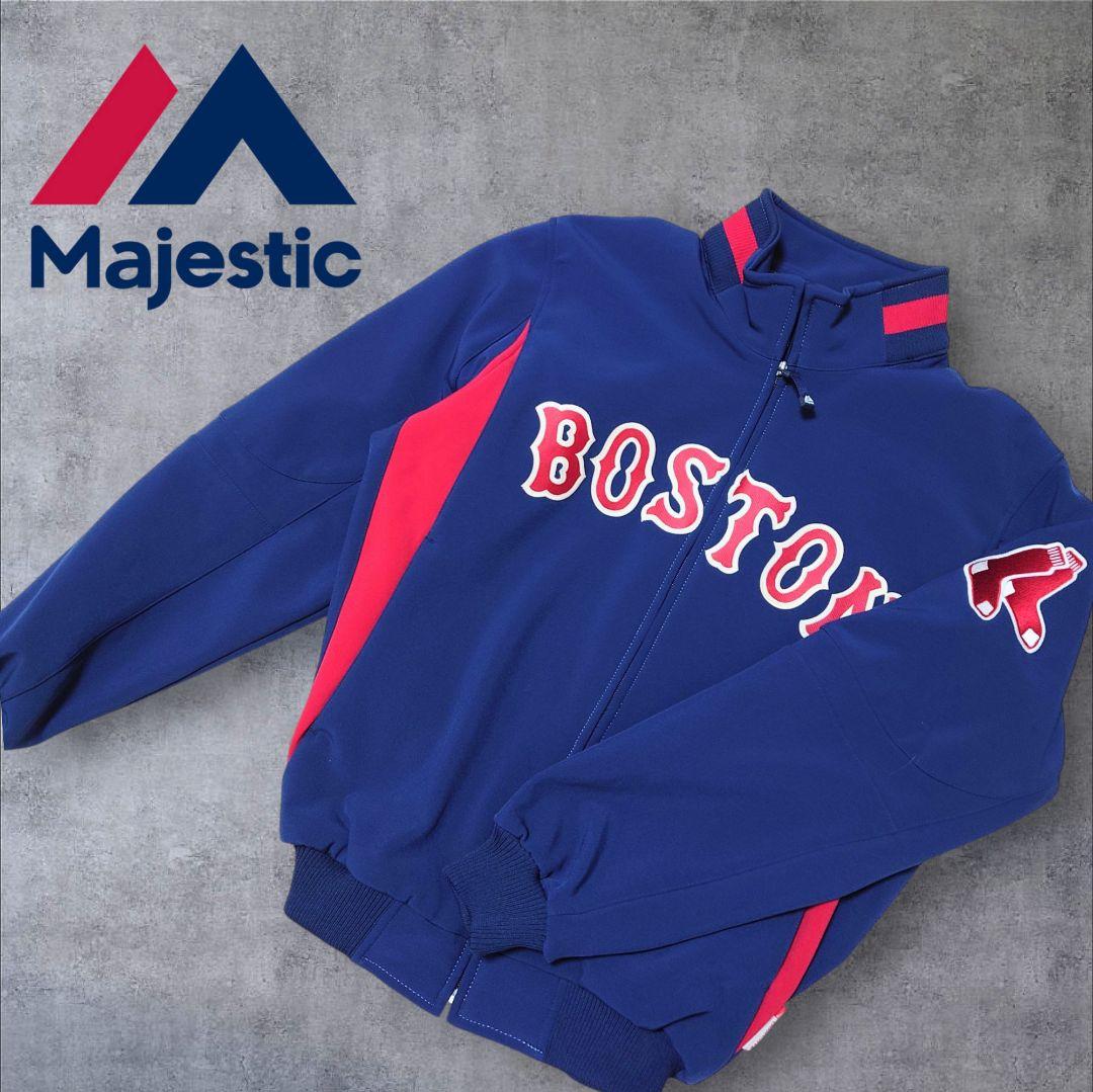 【人気】マジェスティック MLB レッドソックス チームジャケット ネイビー