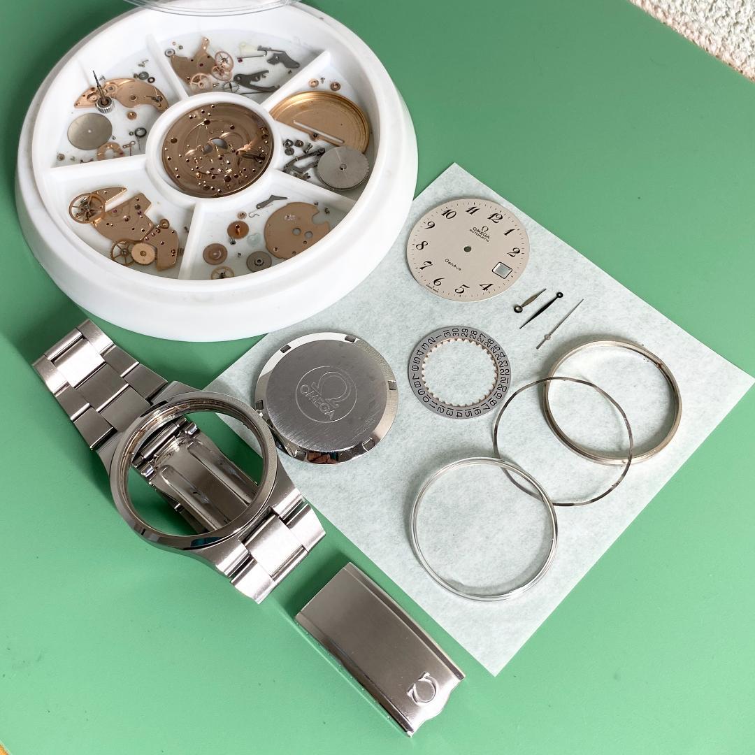 OH済 希少ダイヤル オメガ ジュネーブ アラビアインデックス シルバー AT