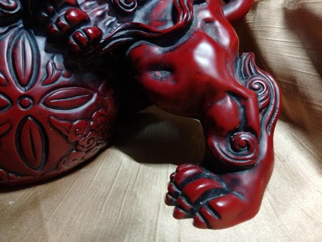 重量級　シーサー 獅子 縁起置物 寿山石　1個5kg　20x21x19cm