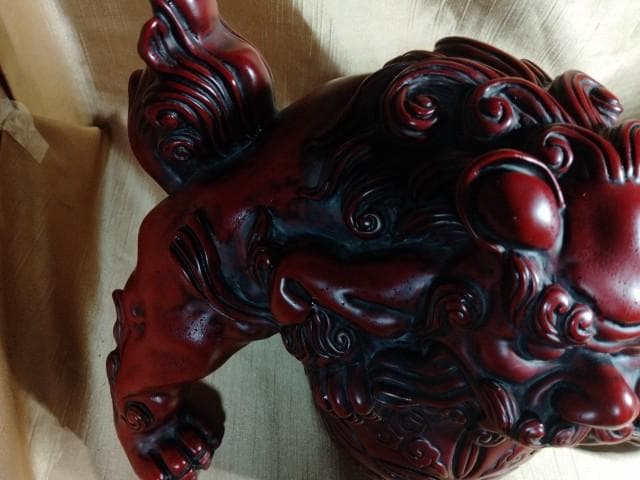 重量級　シーサー 獅子 縁起置物 寿山石　1個5kg　20x21x19cm