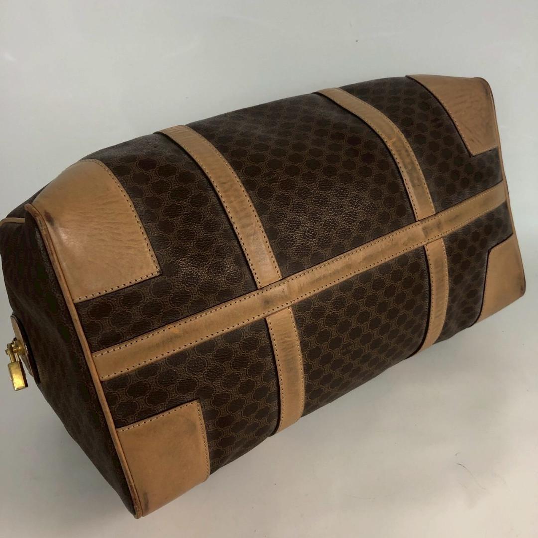 CELINE セリーヌ マカダム柄 ボストンバッグ ブラウン レディース