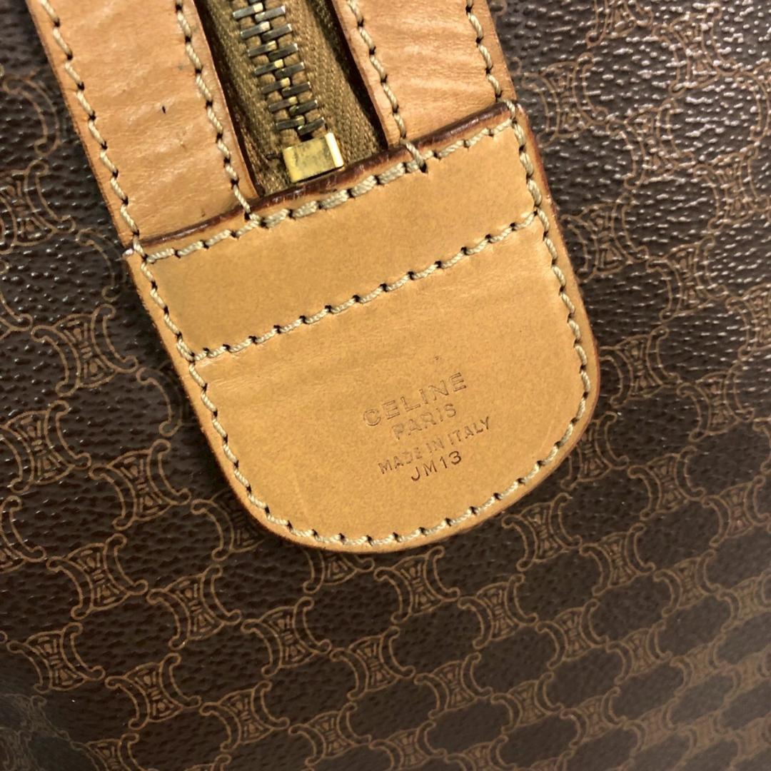 CELINE セリーヌ マカダム柄 ボストンバッグ ブラウン レディース