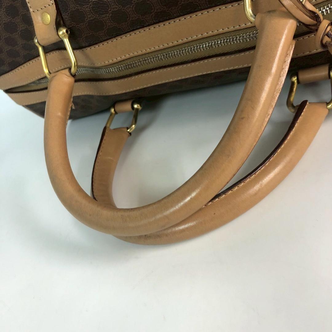 CELINE セリーヌ マカダム柄 ボストンバッグ ブラウン レディース