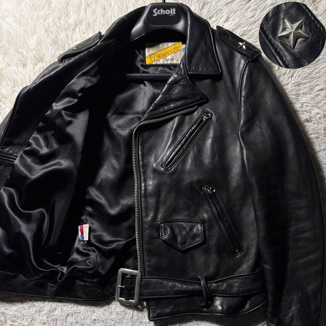 美品/希少■schott ライダースジャケット　113USN ワンスター　38
