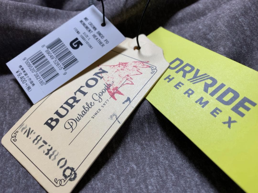 ★ 新品未使用！ BURTON バートン 撥水 フーディ パーカー グレー L