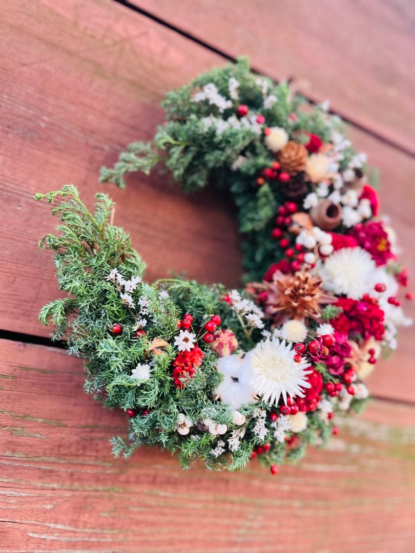 リース　クリスマス　クリスマスリース　ドライフラワー　しめ縄　クリスマスツリー