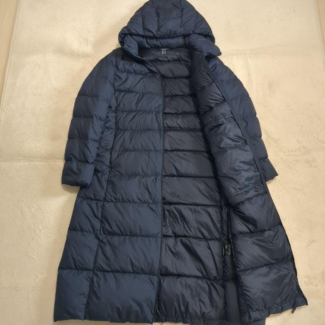 美品 ユニクロ ウルトラライトダウン コート XXL ネイビー 大きいサイズ