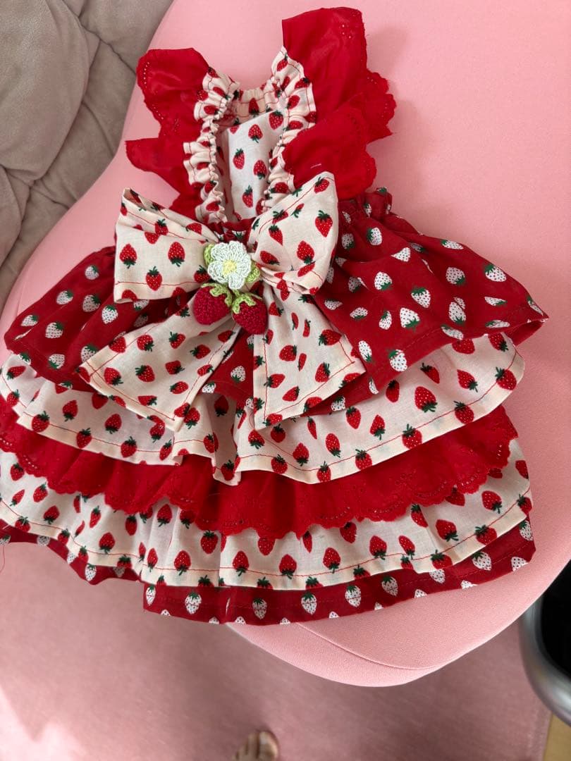 いちごちゃん犬服ハンドメイドワンピース終了
