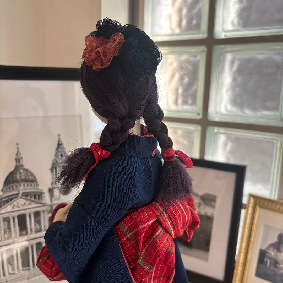 和服の人形 黒髪 花飾り　状態とても良いです