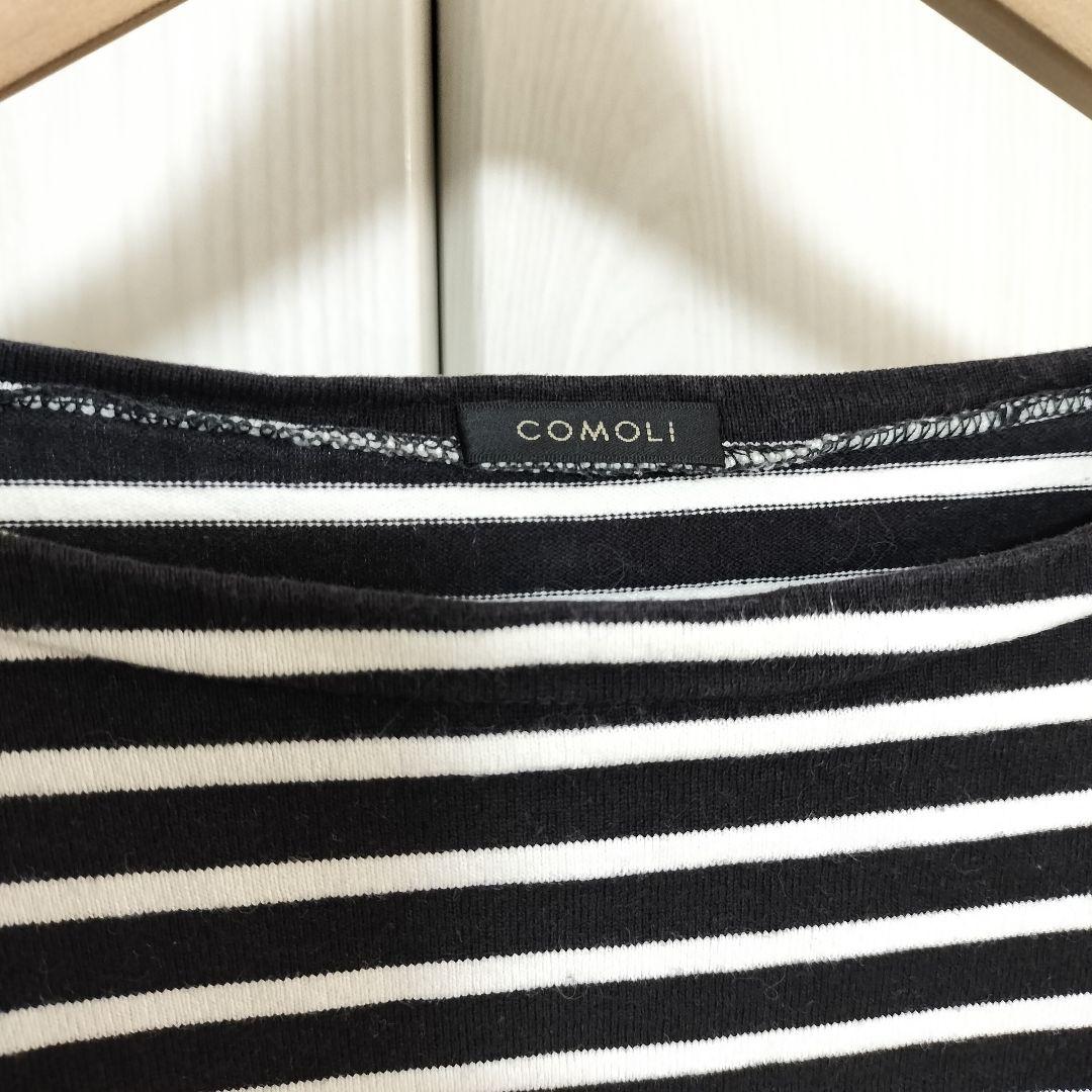 COMOLI ボーダー ボートネック サイズ2