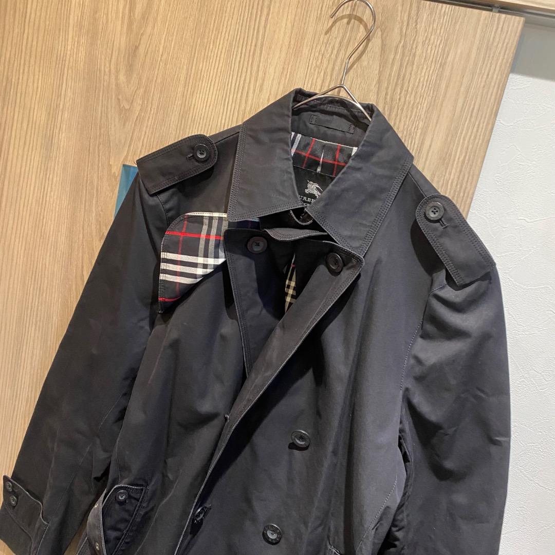 BURBERRY BLACK LABEL L ノバチェック トレンチコート 黒