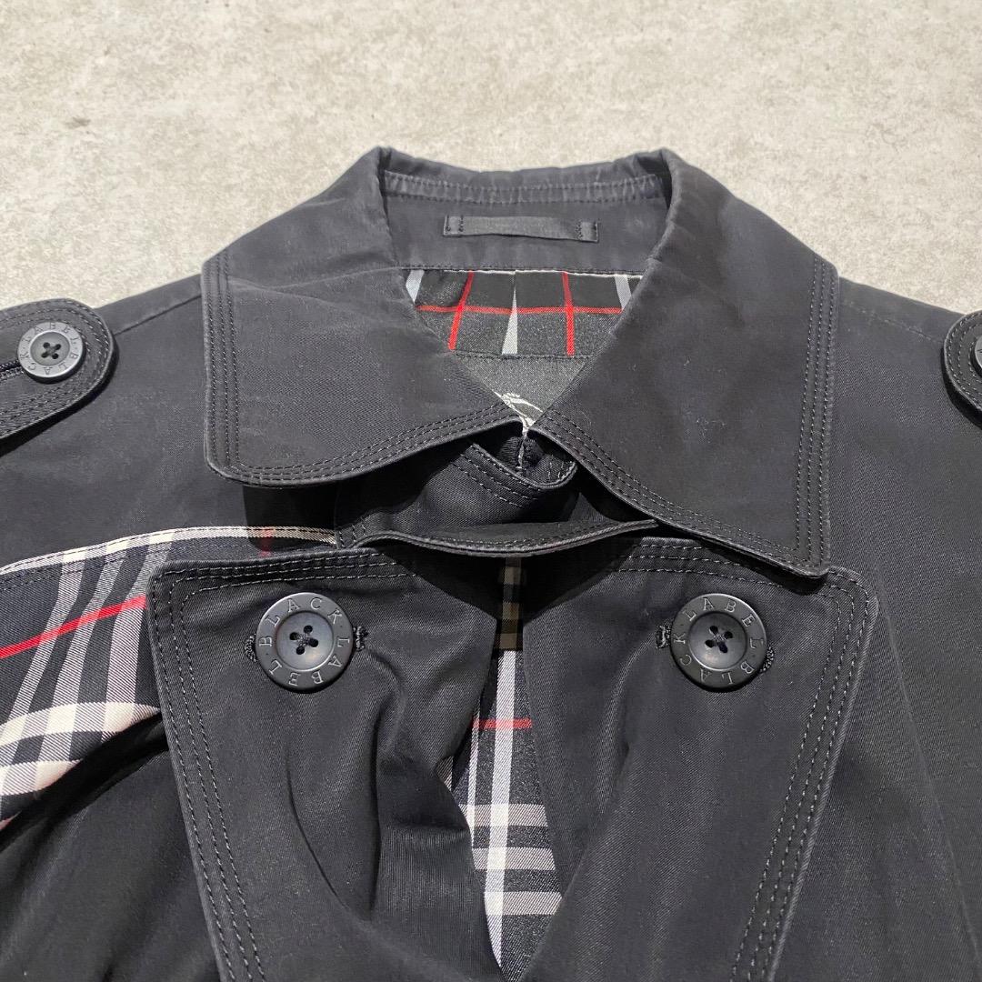 BURBERRY BLACK LABEL L ノバチェック トレンチコート 黒