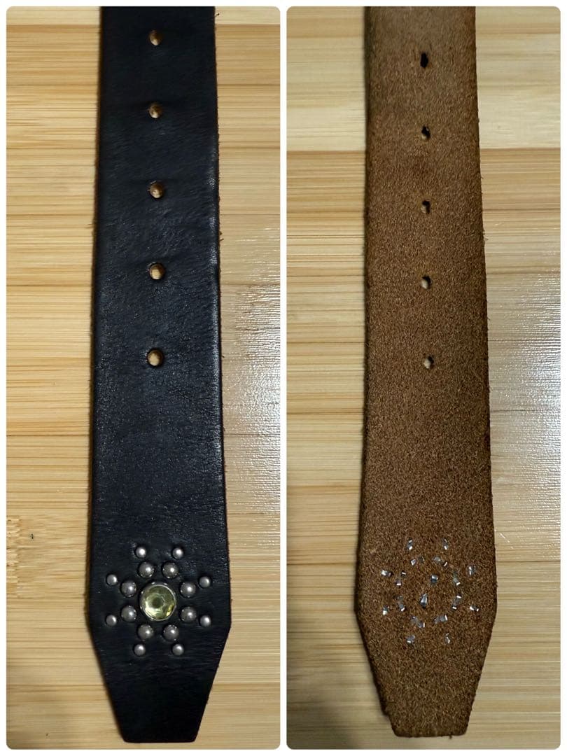 美品⭐️TMT⭐️フラワーシルバースタッズ⭐️マルチカラーストーン⭐️ブラックレザー⭐️M