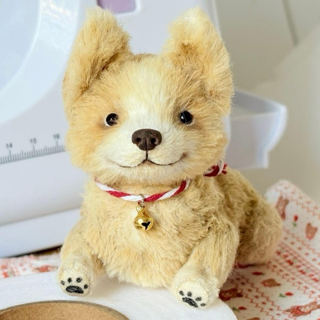 連れてってワン アーティストベア 海外作家様 ハンドメイド コーギー犬 置物