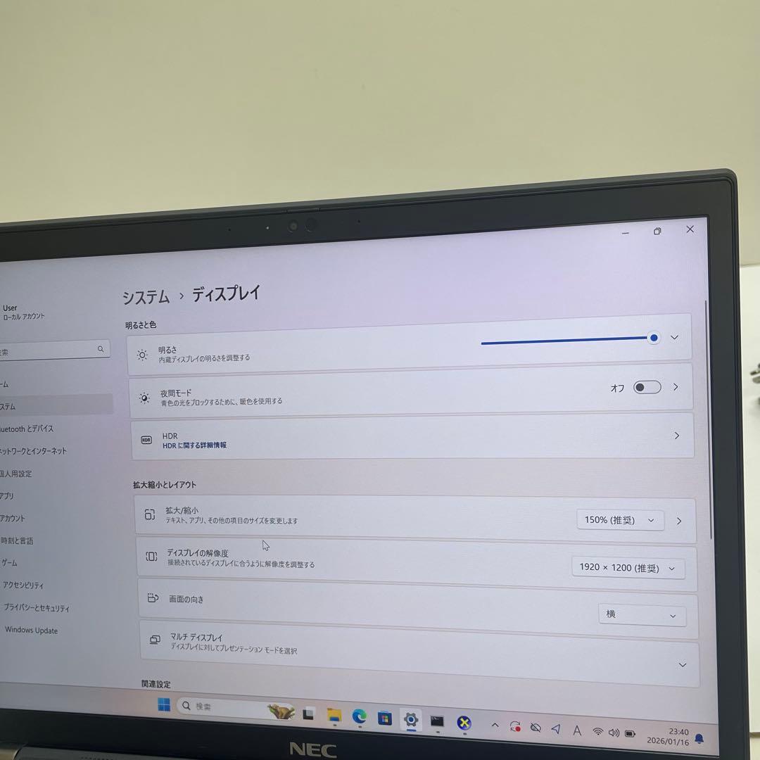 Windowsノート本体 #820 NEC VersaPro VB-B i5-1135G7 SSD512G