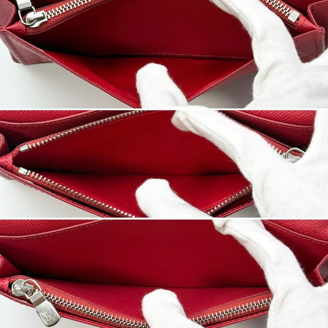 極美品IC内蔵✨ルイヴィトン タイガ ポルトフォイユブラザ 長財布 ネイビー×赤