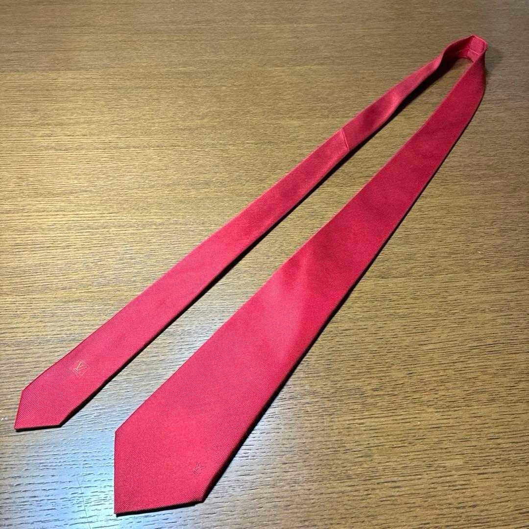 【美品】LOUIS VUITTON ルイヴィトン 赤ネクタイ