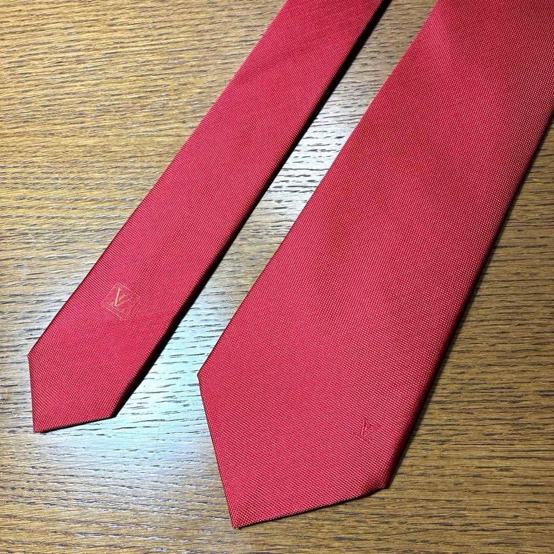 【美品】LOUIS VUITTON ルイヴィトン 赤ネクタイ