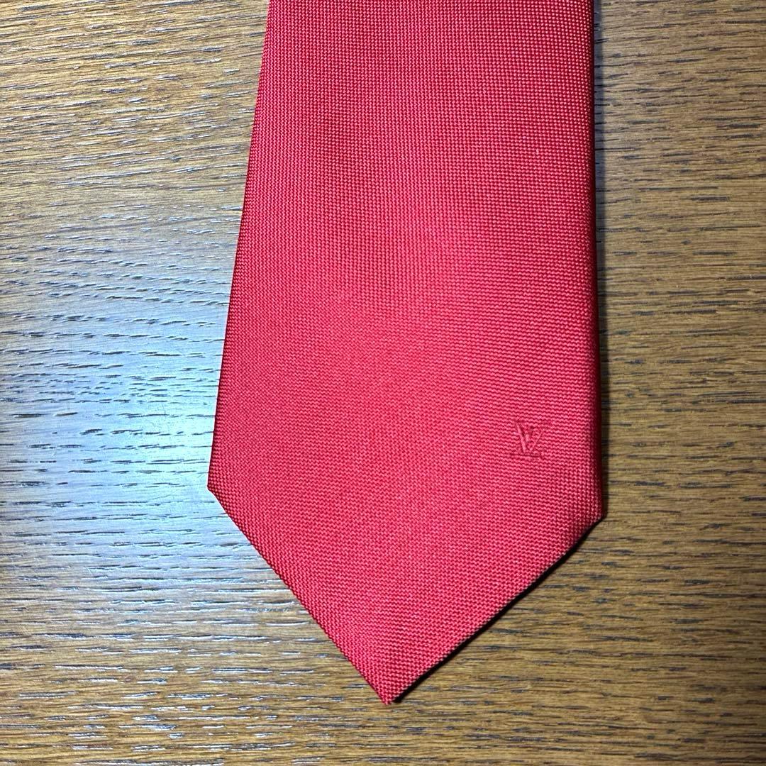 【美品】LOUIS VUITTON ルイヴィトン 赤ネクタイ