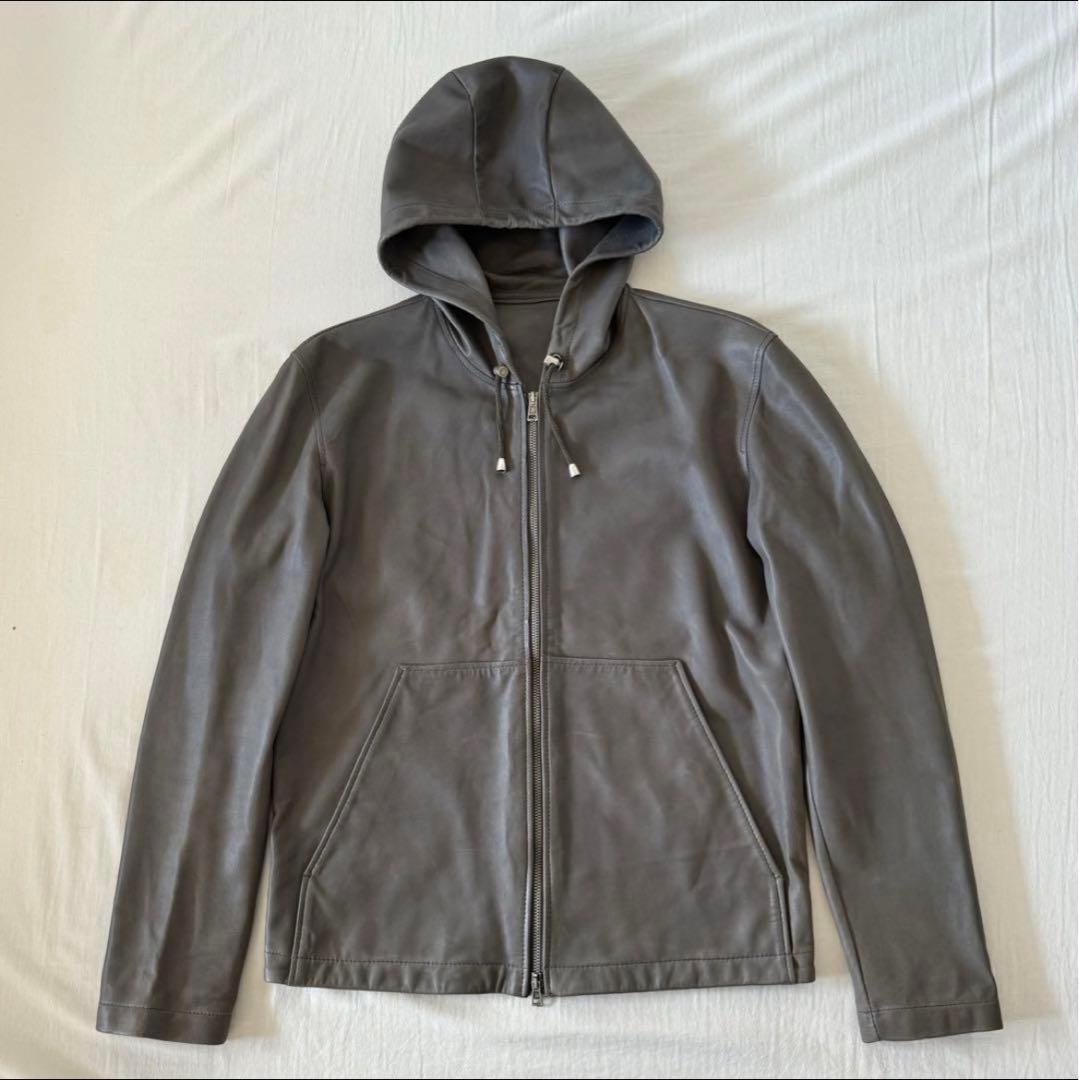 EsTes double zip leather hoodie イタリア製