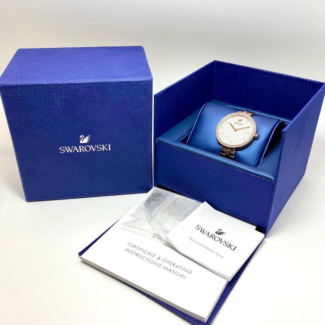 美品 稼働 新品電池 Swarovski コスモポリタン 腕時計 ピンクゴールド