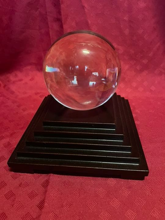 アンティーク品　クリスタルポール台付　玉大きめサイズ