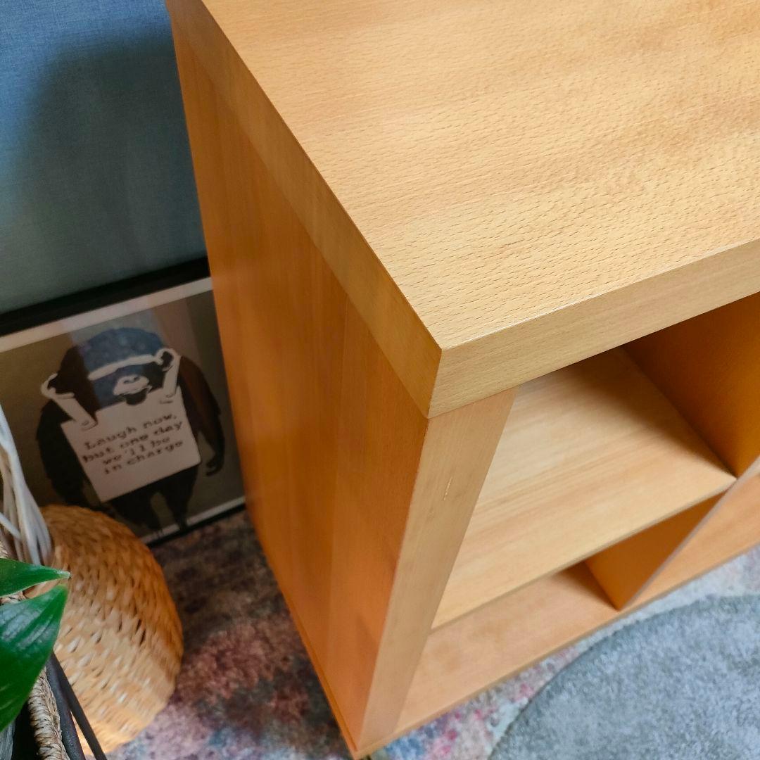 【廃盤旧モデル】無印良品2☓2シェルフ キャスター付き ブナ材