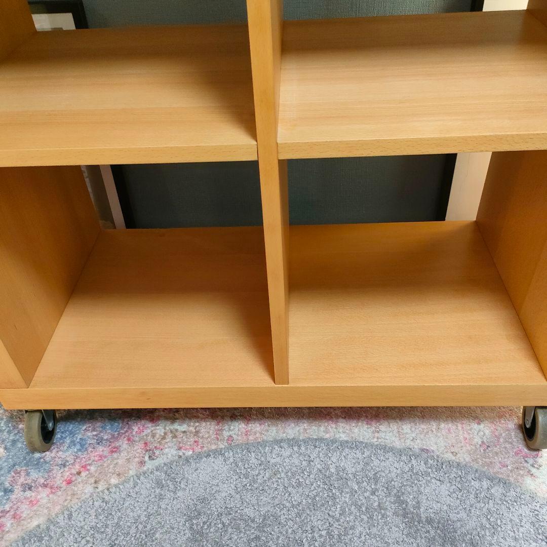 【廃盤旧モデル】無印良品2☓2シェルフ キャスター付き ブナ材