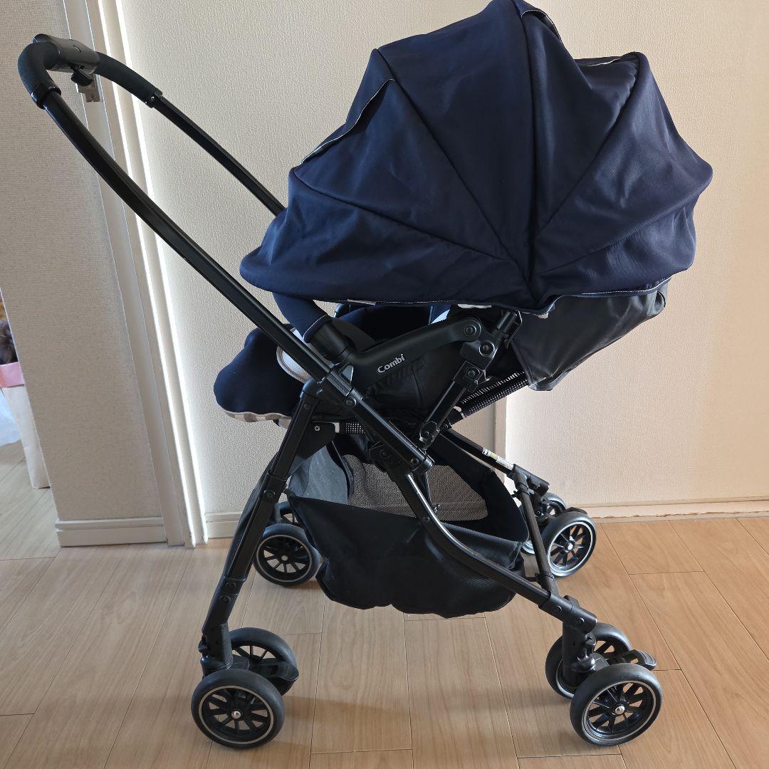 ネイビー ベビーカー 折りたたみ式