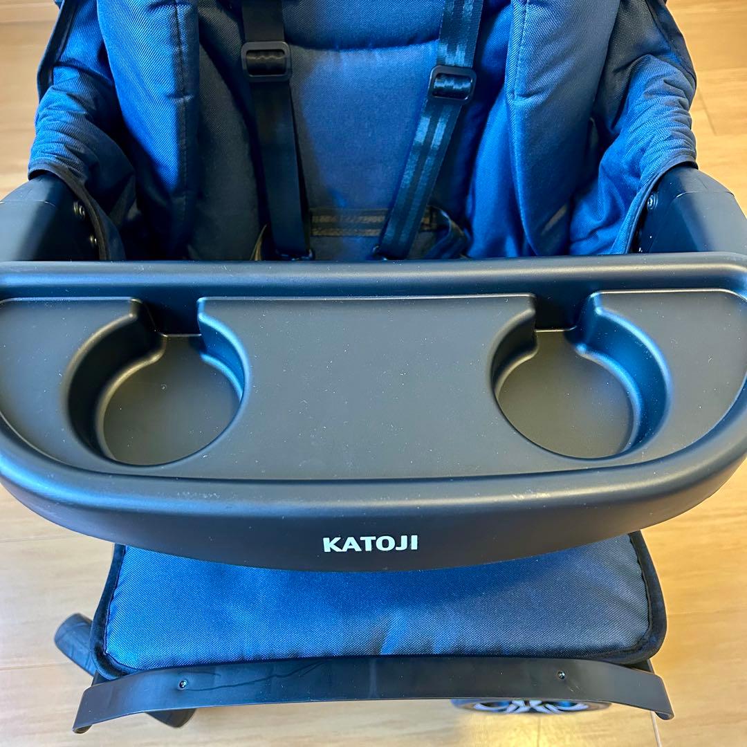 【美品】カトージ　2人でゴー 縦型 スリム 2人乗りベビーカー　ネイビー
