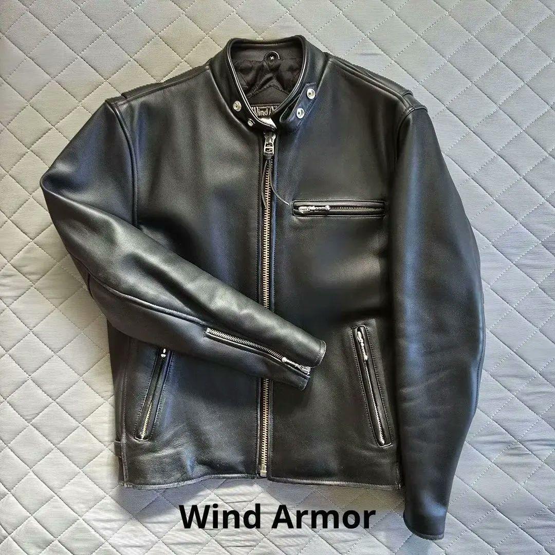 美品 WindArmor シングルライダースジャケット Mサイズ ブラック 本革