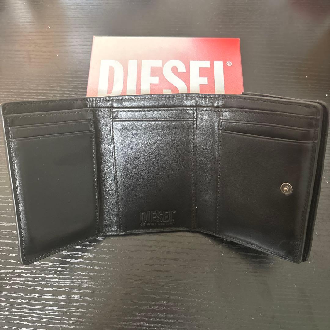 DIESEL ブラック 三つ折り財布 レザー