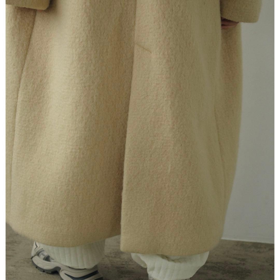 ジャケット・アウター Collarless Shaggy Coat