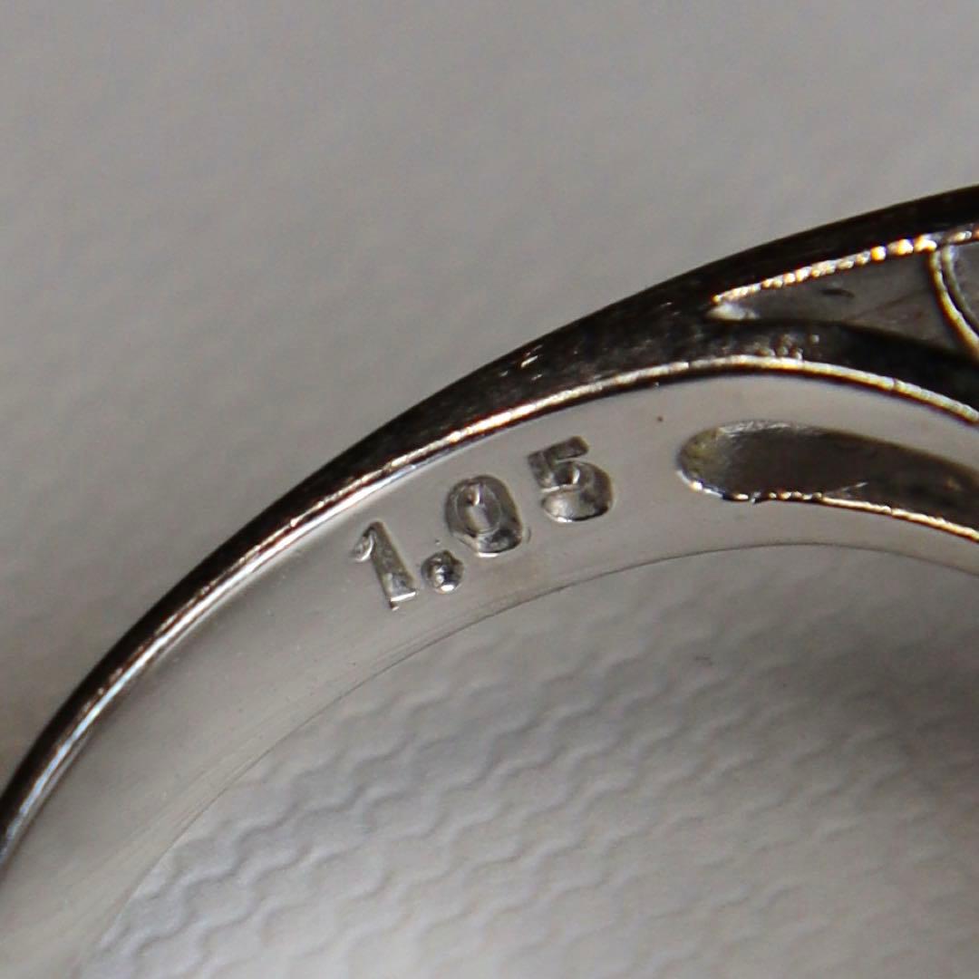 天然ダイヤ1.05ct Pt900 V字リング 6g 10号