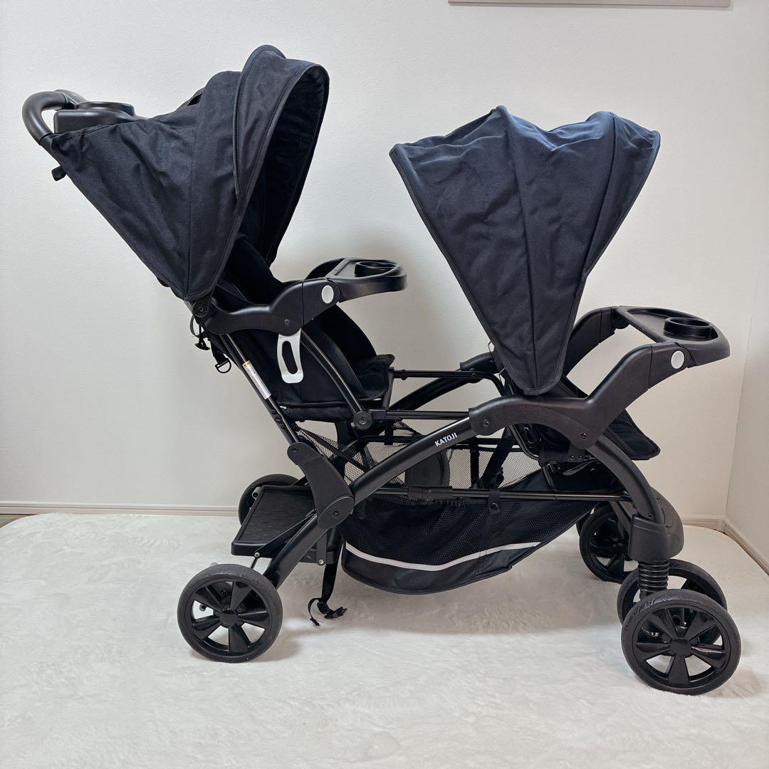 極美品✨KATOJI カトージ 2人でゴーDX ベビーカー 双子　兄弟 黒