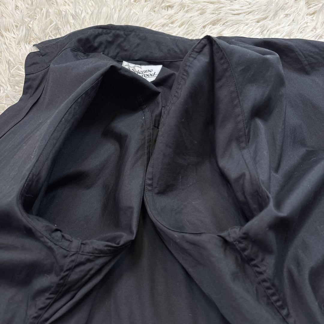 美品【ヴィヴィアンウエストウッドメン】ブラック　オーブ　七分袖　変形シャツ　50