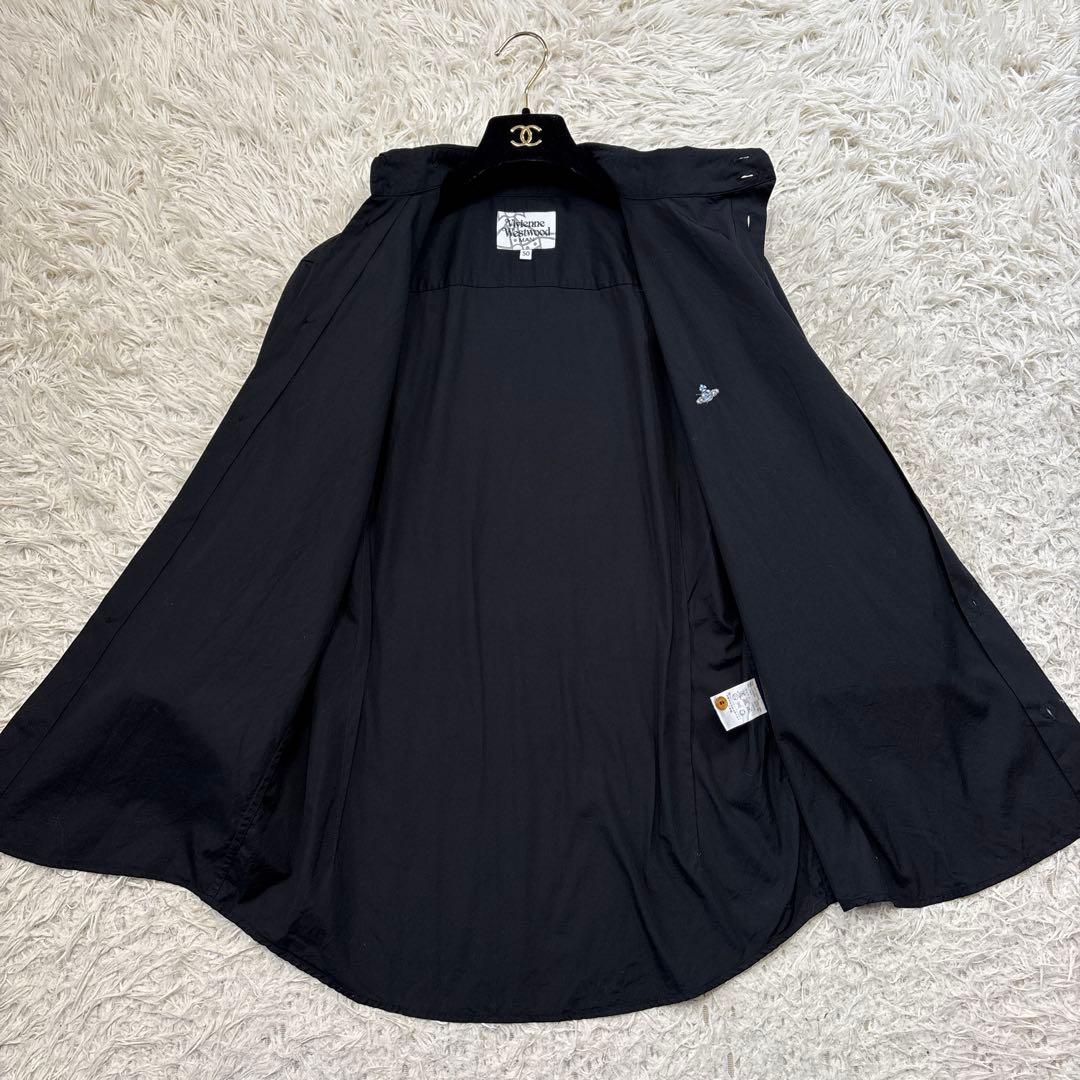 美品【ヴィヴィアンウエストウッドメン】ブラック　オーブ　七分袖　変形シャツ　50