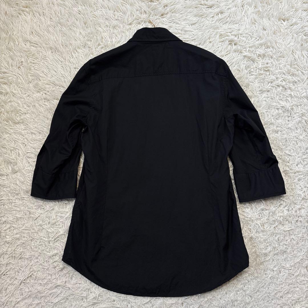 美品【ヴィヴィアンウエストウッドメン】ブラック　オーブ　七分袖　変形シャツ　50