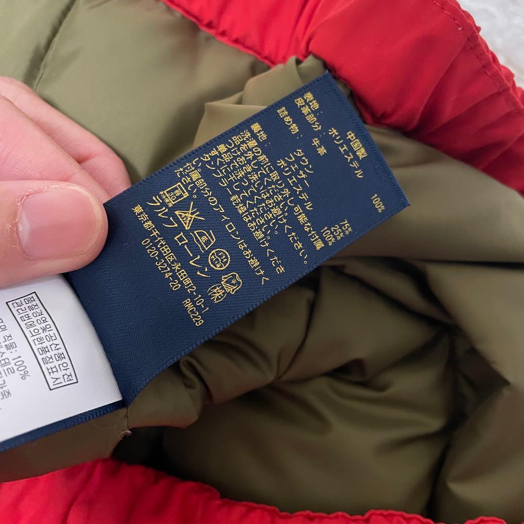 RALPH LAUREN ダウンベスト　レッド　レディース　フード付き　Mサイズ