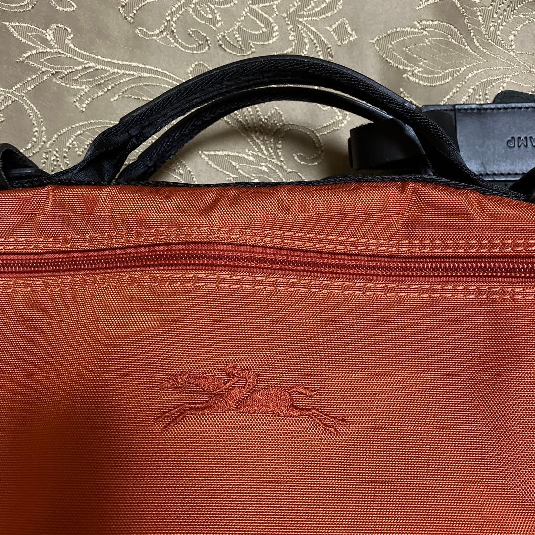 美品！LONGCHAMP ボストンバッグ オレンジ　2way 大きめ
