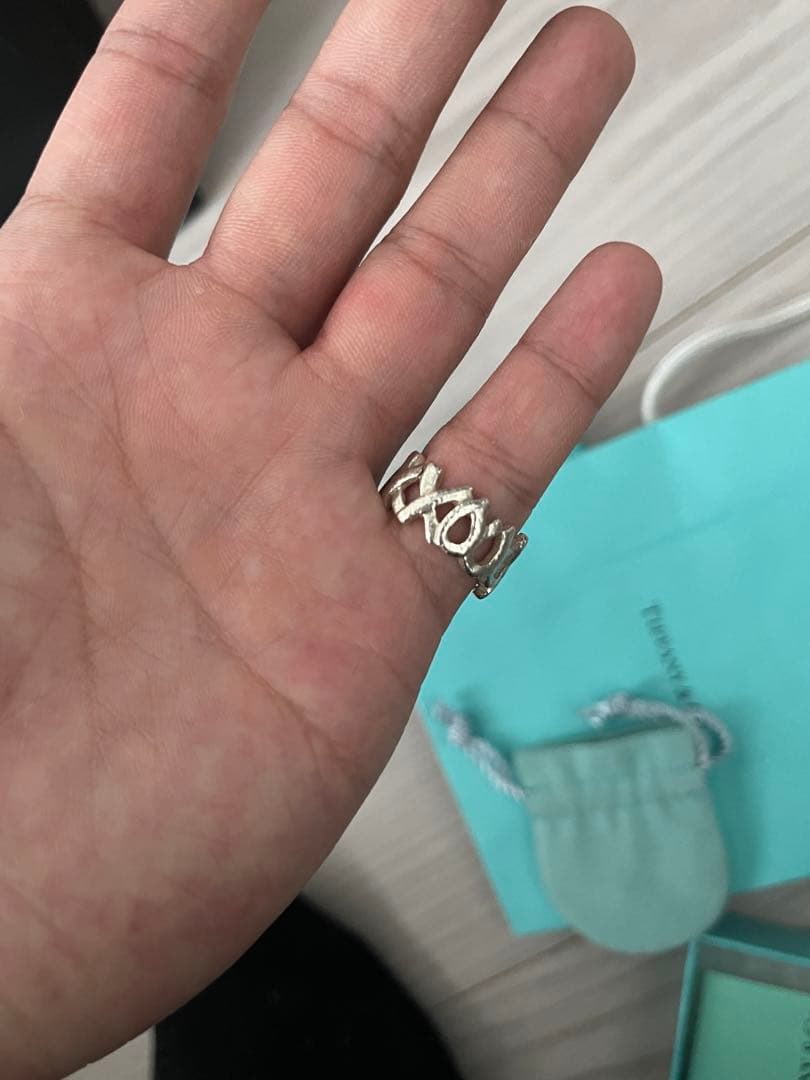 美品✨10号Tiffany & Co. ティファニーXOキスシルバー リング