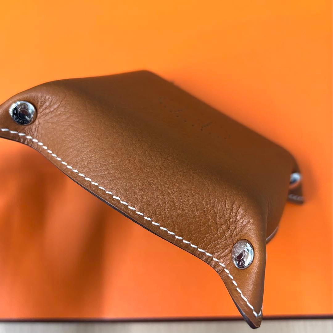 未使用保管品 エルメス HERMES ヴィド・ポッシュPM レザー正方形小物入れ