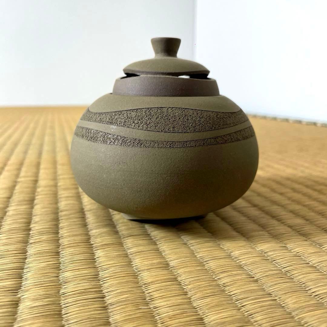 #XG451 陶芸家・市野雅彦・彩泥・香炉・共箱栞付・骨董・アンティーク・香道